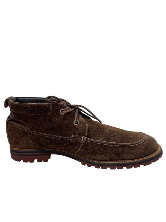 John Varvatos Boots Men\'s Size 13 M Chukka Lace Up Brown Suede Hipster Cap Toe